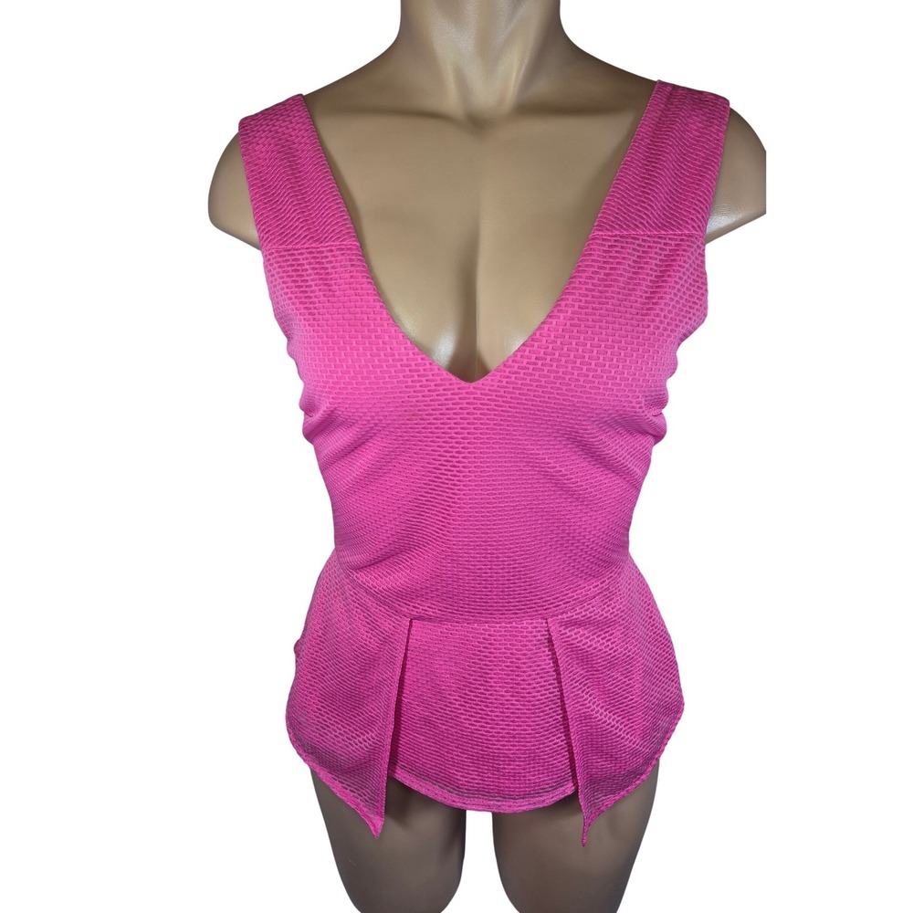 2010s Y2K Bebe Peplum Top Mesh Zip Up Clubwear Going Out Barbiecore Lined S READ